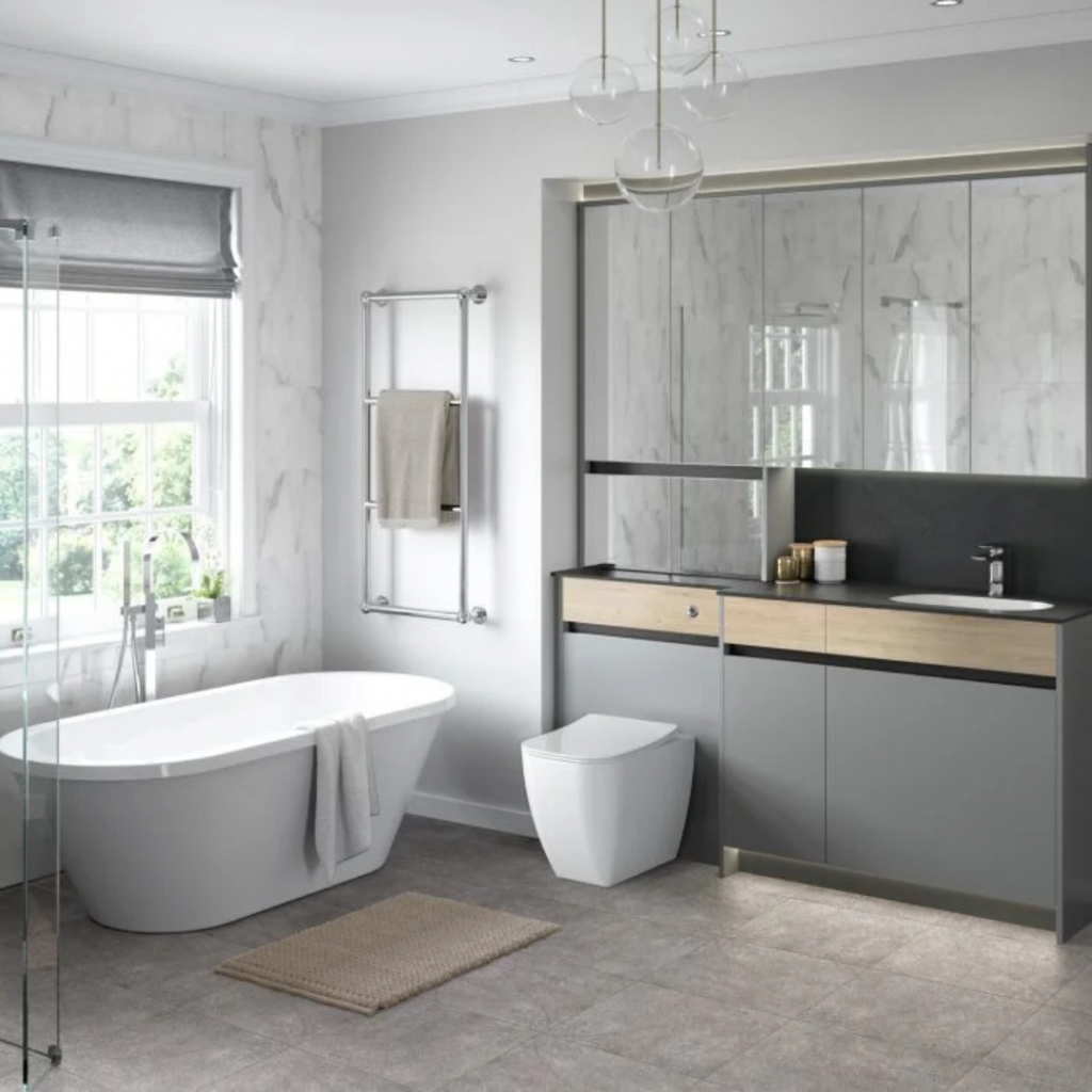 Modern bathrooms in Southend featuring a floating vanity